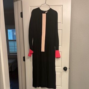 Roksanda Ilincic Black Dress with Pink and Red Highlights